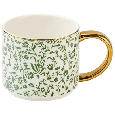 Sweet Water Decor Patterned 14 oz Gold Handle Coffee Mug In Multi