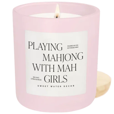 Sweet Water Decor Playing Mahjong With Mah Girls 15 oz Soy Candle