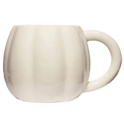 Sweet Water Decor Pumpkin Shaped 19 oz Coffee Mug In Cream