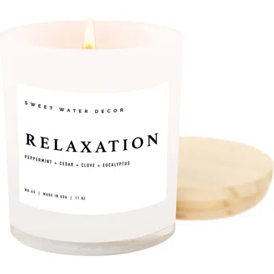 Sweet Water Decor Relaxation 11 Oz. White Jar Candle In Multi