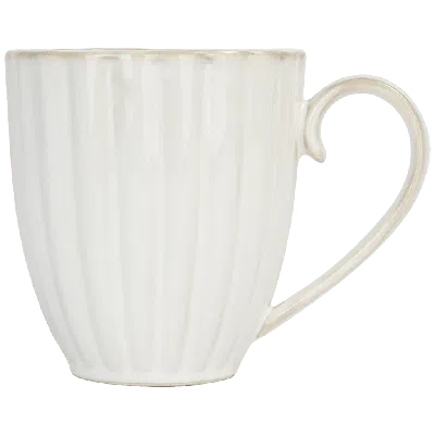 Sweet Water Decor Scallop 20 oz Ceramic Mug In White