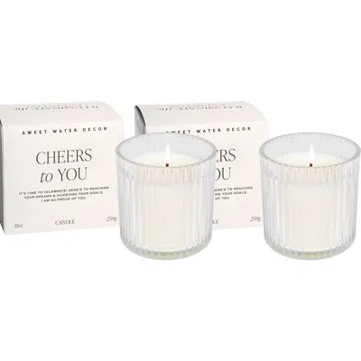 Sweet Water Decor Set Of 2 Cheers To You Boxed Candles In White