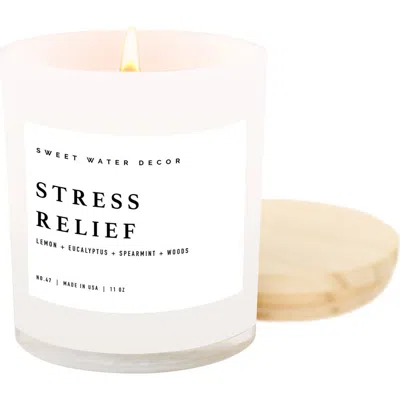 Sweet Water Decor Stress Relief 11 Oz. White Jar Candle