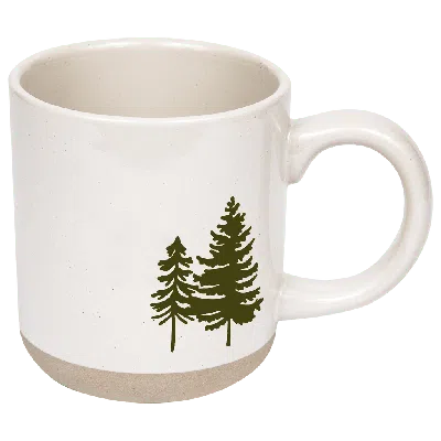 Sweet Water Decor Trees 14 oz Stoneware Coffee Mug In Green Trees