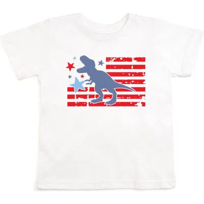 Sweet Wink Kids'  All American Dino Short Sleeve T-shirt In White