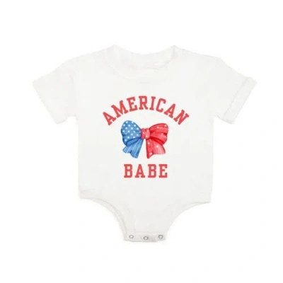 Sweet Wink Babies'  American Babe Short Sleeve Romper In White