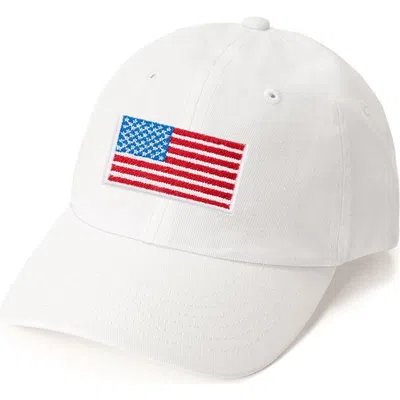 Sweet Wink Kids'  American Flag Patch Baseball Hat In White