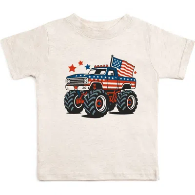 Sweet Wink Kids'  American Monster Truck Short Sleeve T-shirt In Gray
