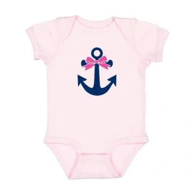 Sweet Wink Babies'  Anchor Bow Short Sleeve Bodysuit In Pink