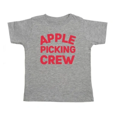 Sweet Wink Kids'  Apple Picking Crew Short Sleeve T-shirt In Gray