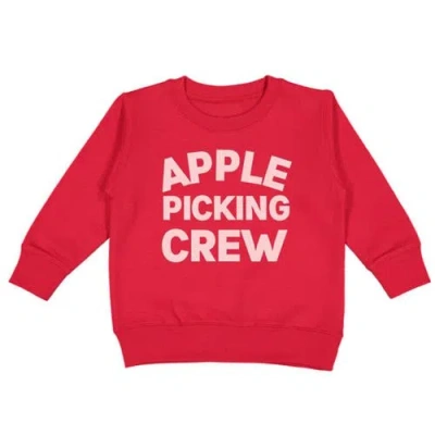 Sweet Wink Kids'  Apple Picking Crew Sweatshirt In Red