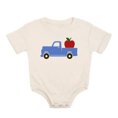 Sweet Wink Babies'  Apple Truck Short Sleeve Romper In Neutral
