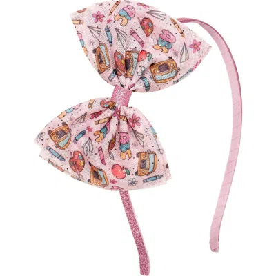 Sweet Wink Babies'  Back To School Tulle Bow Headband In Multi