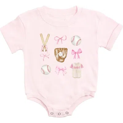 Sweet Wink Babies'  Baseball Cutie Short Sleeve Romper In Pink