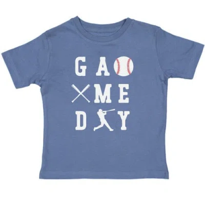 Sweet Wink Kids'  Baseball Game Day Short Sleeve T-shirt In Blue