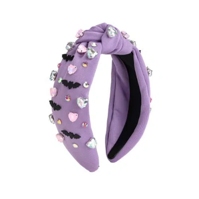 Sweet Wink Babies'  Bat Halloween Gemstone Headband In Purple