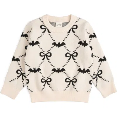 Sweet Wink Kids'  Bat Trellis Halloween Sweater In White