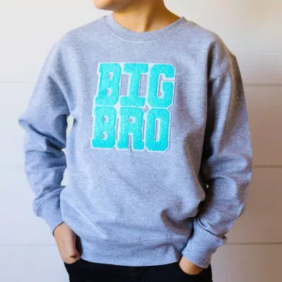 Sweet Wink Kids' Big Bro Patch Sweatshirt In Gray In Blue