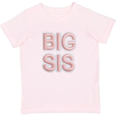 Sweet Wink Kids'  Big Sis Embroidered Patch Short Sleeve T-shirt In Pink