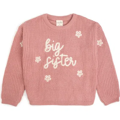 Sweet Wink Kids'  Big Sister Knit Sweater In Pink
