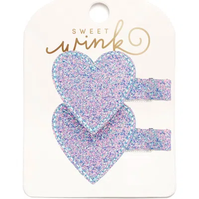 Sweet Wink Babies'  Blue Heart Clip Set