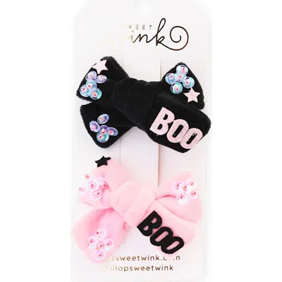 Sweet Wink Babies'  Boo Bows Halloween Clip Set In Black