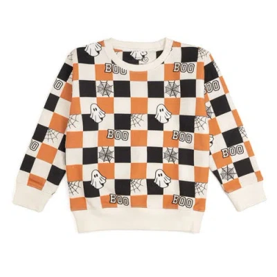 Sweet Wink Kids'  Boo Checkered Halloween Sweatshirt In Multi