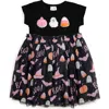 Sweet Wink Boo Halloween Short Sleeve Tutu Dress In Black