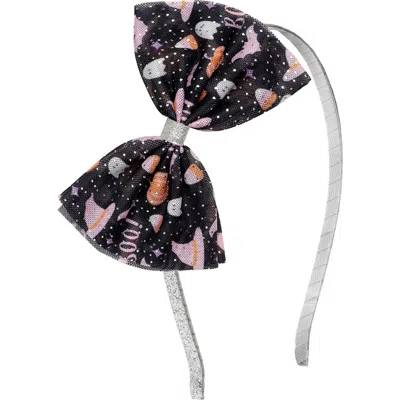 Sweet Wink Babies'  Boo Halloween Tulle Bow Headband In Black