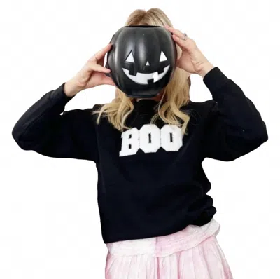 Sweet Wink Boo Patch Sweatshirt In Black
