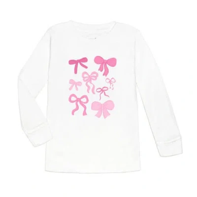 Sweet Wink Kids'  Bow Doodle Long Sleeve Shirt In White