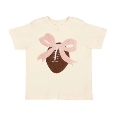 Sweet Wink Kids'  Bow Football Patch Short Sleeve T-shirt In Neutral