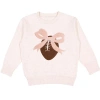 Sweet Wink Bow Football Patch Sweatshirt In Pink