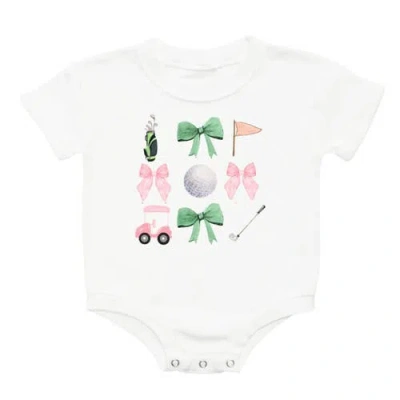 Sweet Wink Babies'  Bow Golf Girl Short Sleeve Romper In White