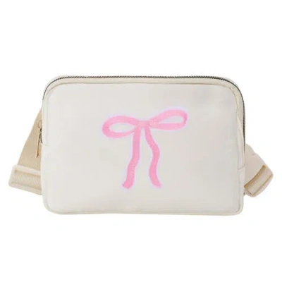 Sweet Wink Kids'  Bow Patch Belt Bag In White