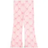 Sweet Wink Bow Trellis Flare Legging In Pink