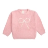 Sweet Wink Bow Yarn Knit Sweater In Pink