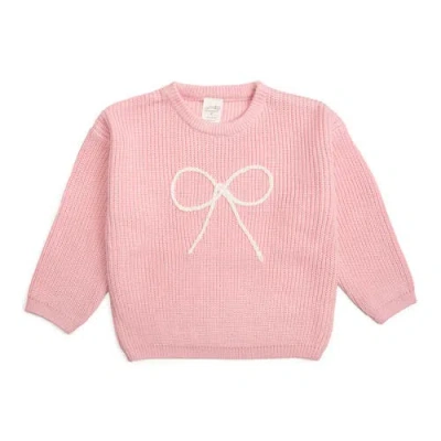 Sweet Wink Kids'  Bow Yarn Knit Sweater In Pink