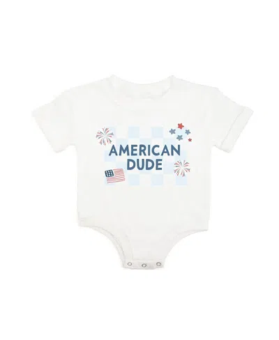 Sweet Wink Boys' American Dude Short Sleeve Romper - Baby In White