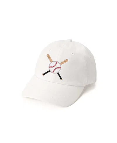 Sweet Wink Boys' Batter Up Patch Baseball Hat - Little Kid, Big Kid In White