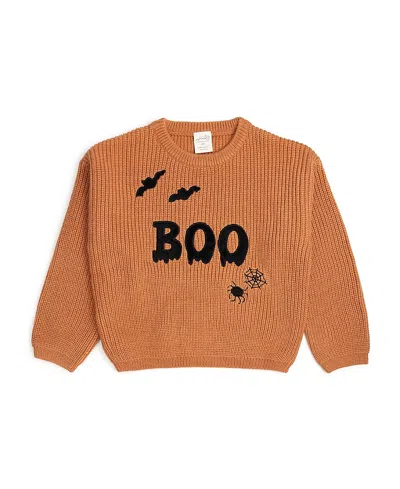 Sweet Wink Boys' Boo Drip Halloween Knit Sweater - Baby In Brown