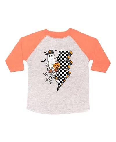 Sweet Wink Boys' Checker Ghost Halloween 3/4 Shirt - Little Kid In Gray