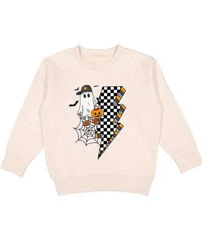 Sweet Wink Boys' Checker Ghost Halloween Sweatshirt - Little Kid In Brown