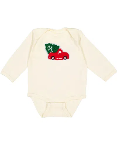 Sweet Wink Boys' Christmas Truck Patch Long Sleeve Bodysuit - Baby In Neutral