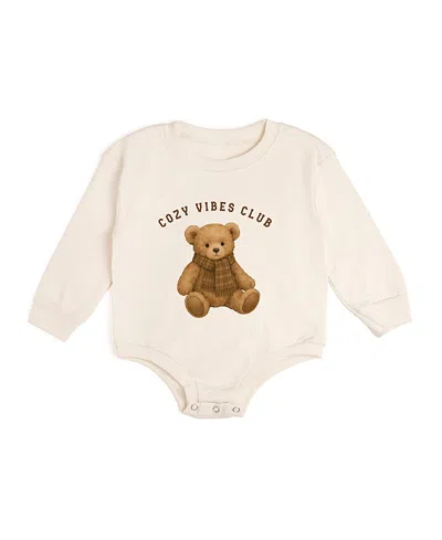Sweet Wink Boys' Cozy Teddy Long Sleeve Romper - Baby In Neutral