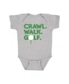 Sweet Wink Boys' Crawl, Walk, Golf Short Sleeve Bodysuit - Baby In Grey