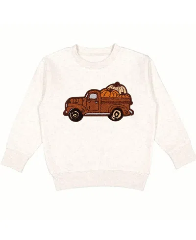 Sweet Wink Kids'  Fall Truck Patch Sweatshirt In White