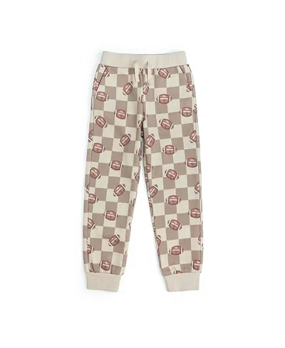 Sweet Wink Boys' Football Checkered Jogger - Baby, Little Kid In Neutral