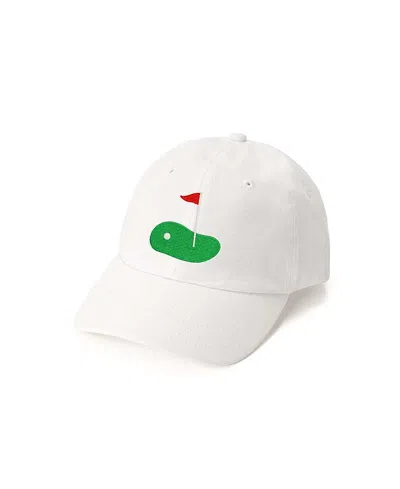 Sweet Wink Boys' Golf Tee Front Flag Patch Baseball Hat - Little Kid, Big Kid In White