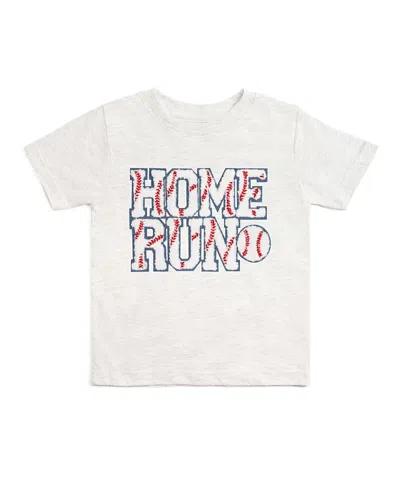 Sweet Wink Boys' Home Run Patch Short Sleeve T-shirt - Little Kid In Gray
